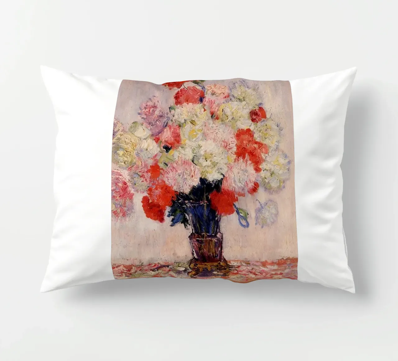 rode bloemen interieurdecor claude monet kussen van belong shop