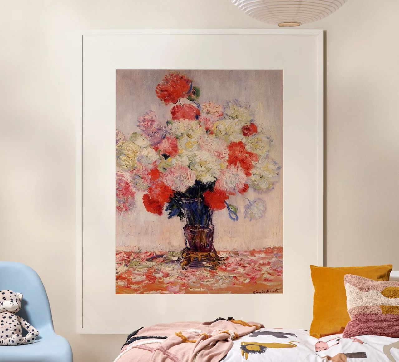 rote blumen inneneinrichtung claude monet Poster von belong shop