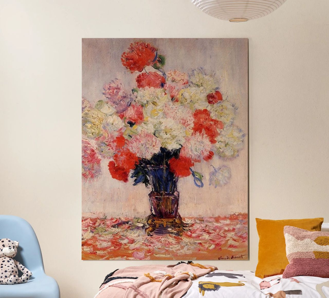 rote blumen inneneinrichtung claude monet Poster von belong shop
