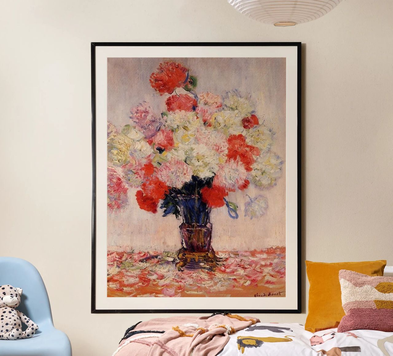 rote blumen inneneinrichtung claude monet Poster von belong shop