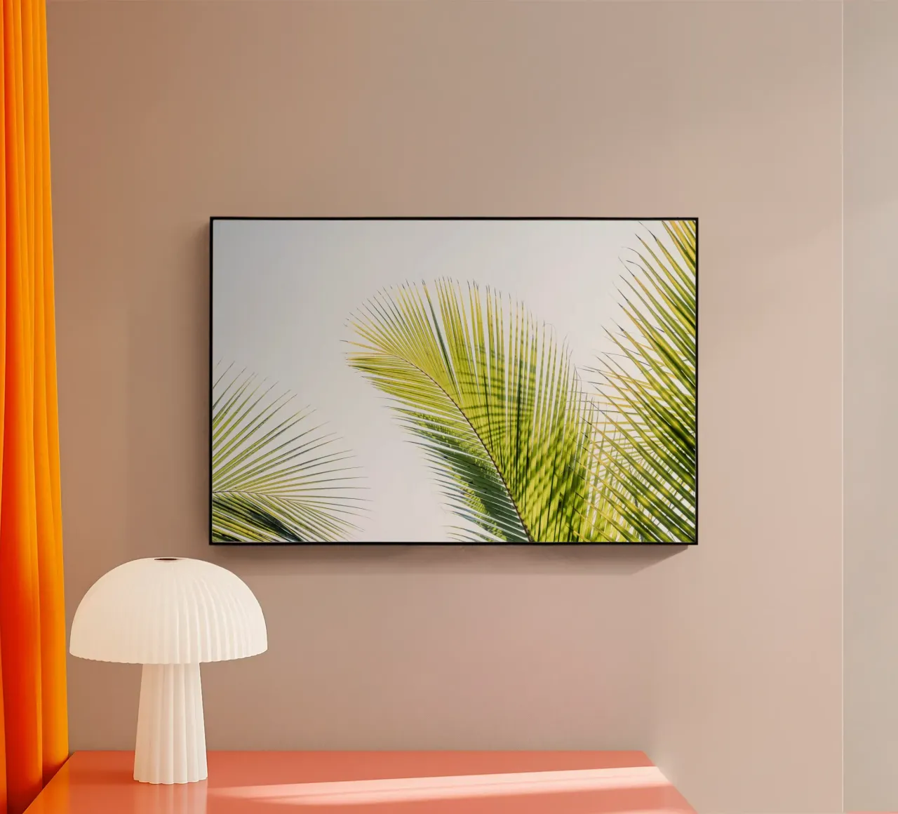 Green leaves from a palm plexiglass da photolovers