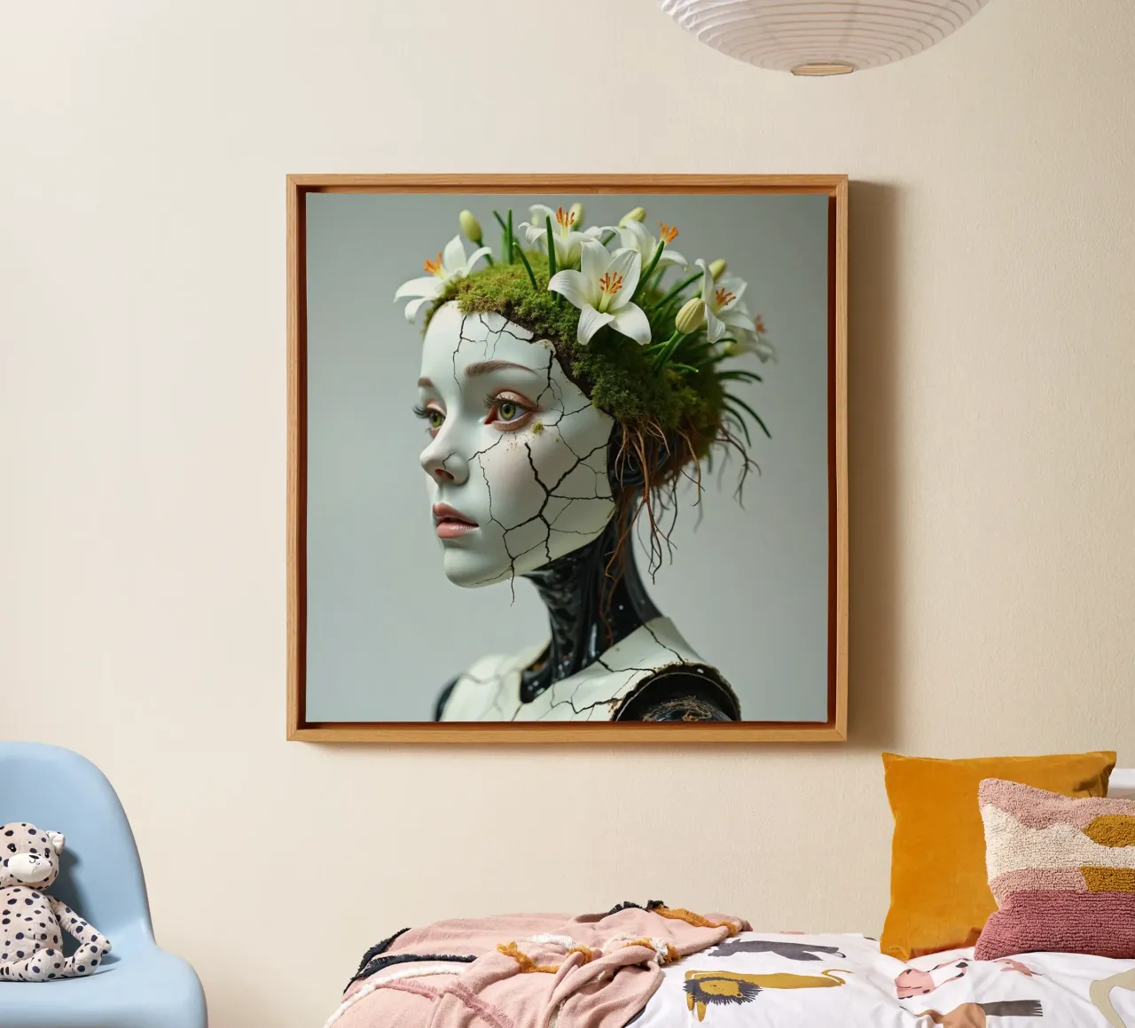 Crowned by Ruin canvas with Floater frame by Dustlight Atelier