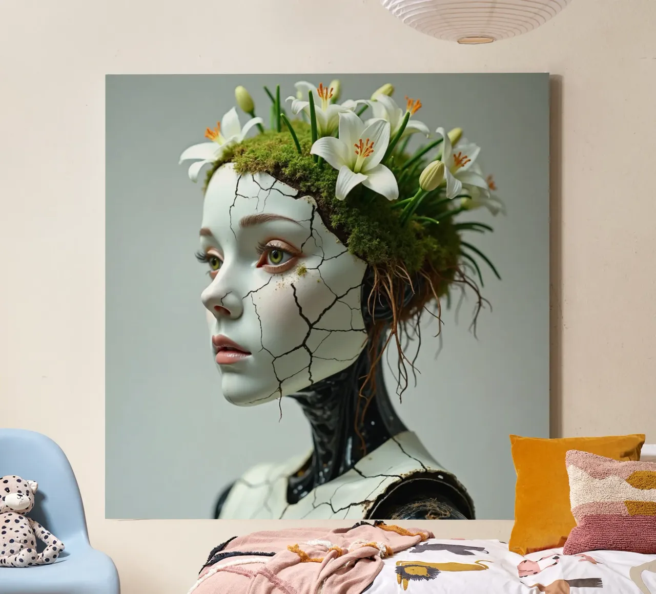 Crowned by Ruin canvas with Floater frame by Dustlight Atelier