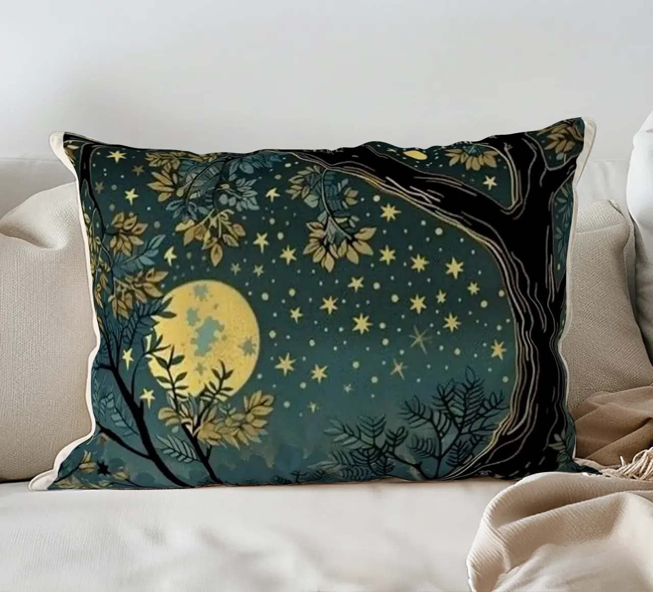 luna e stelle di notte william morris cuscino da komo store