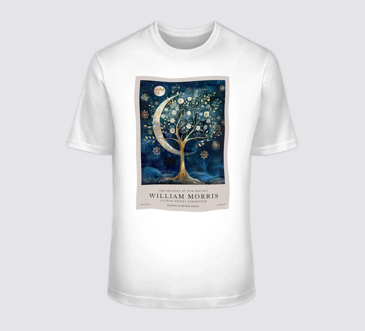 fiori serenità celeste crepuscolo william morris t-shirt da komo store