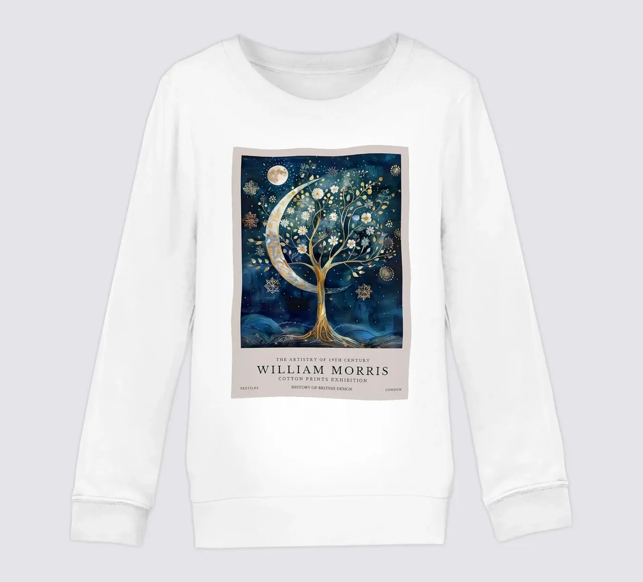 fiori serenità celeste crepuscolo william morris felpa bambino da komo store