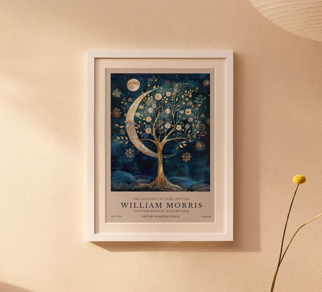 fleurs céleste sérénité crépuscule william morris poster de komo store