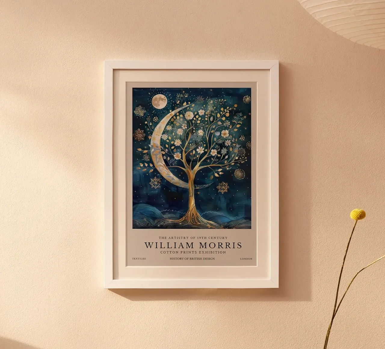 bloemen hemelse sereniteit schemering william morris poster met kunststof frame van komo store