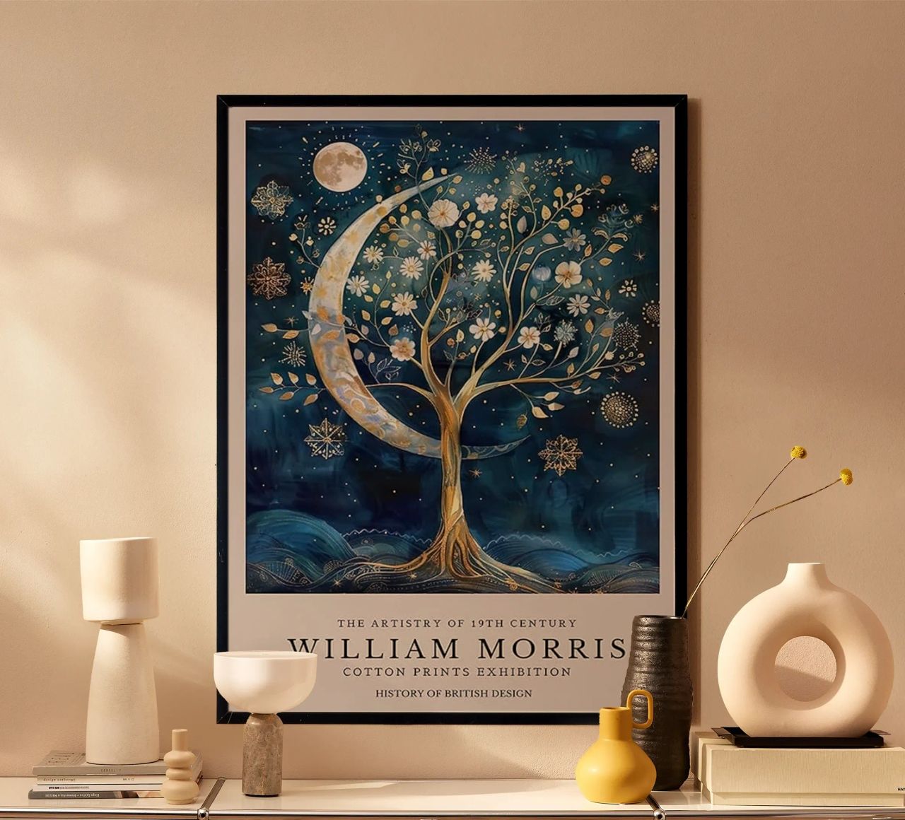 fleurs céleste sérénité crépuscule william morris poster de komo store
