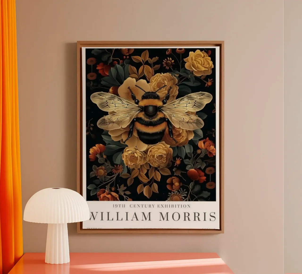 willem morris honingbij canvas met Baklijst van komo store