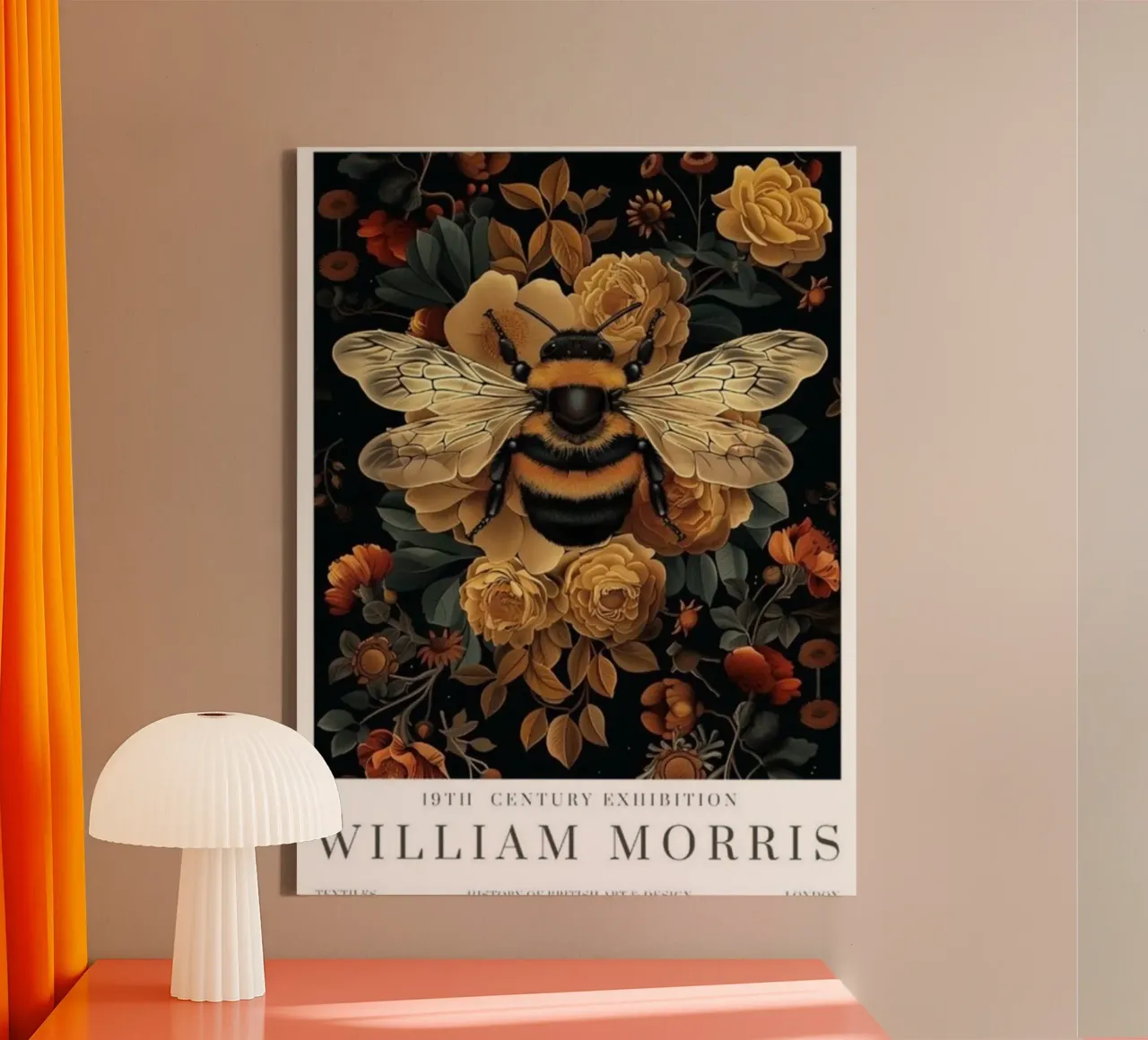 willem morris honingbij canvas met Baklijst van komo store