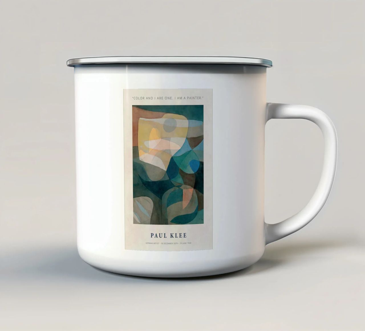 Color And I Are One enamel mug by Mirei Aguerro