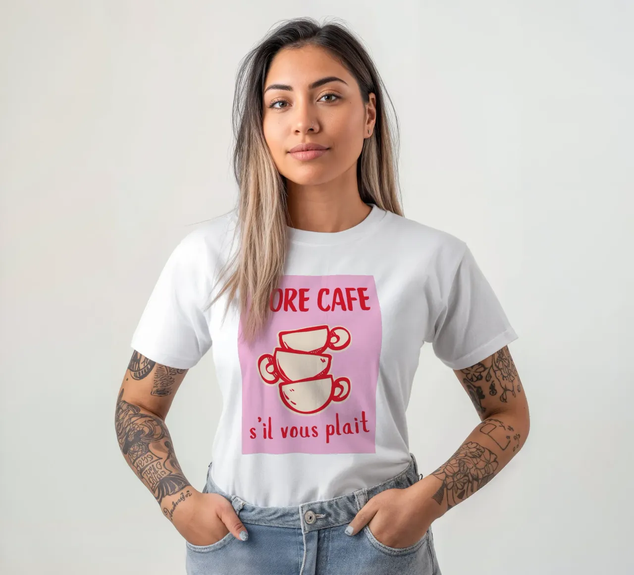 French Coffee Quote Print t-shirt by pdigitalprints