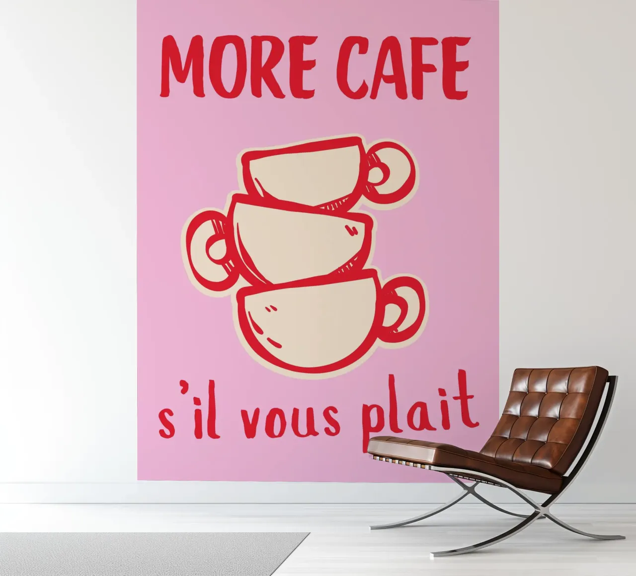 Französisch Kaffee Zitat drucken Fototapete von pdigitalprints