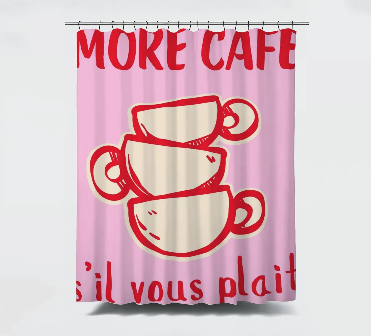 Frans Koffie Citaat Print douchegordijn van pdigitalprints