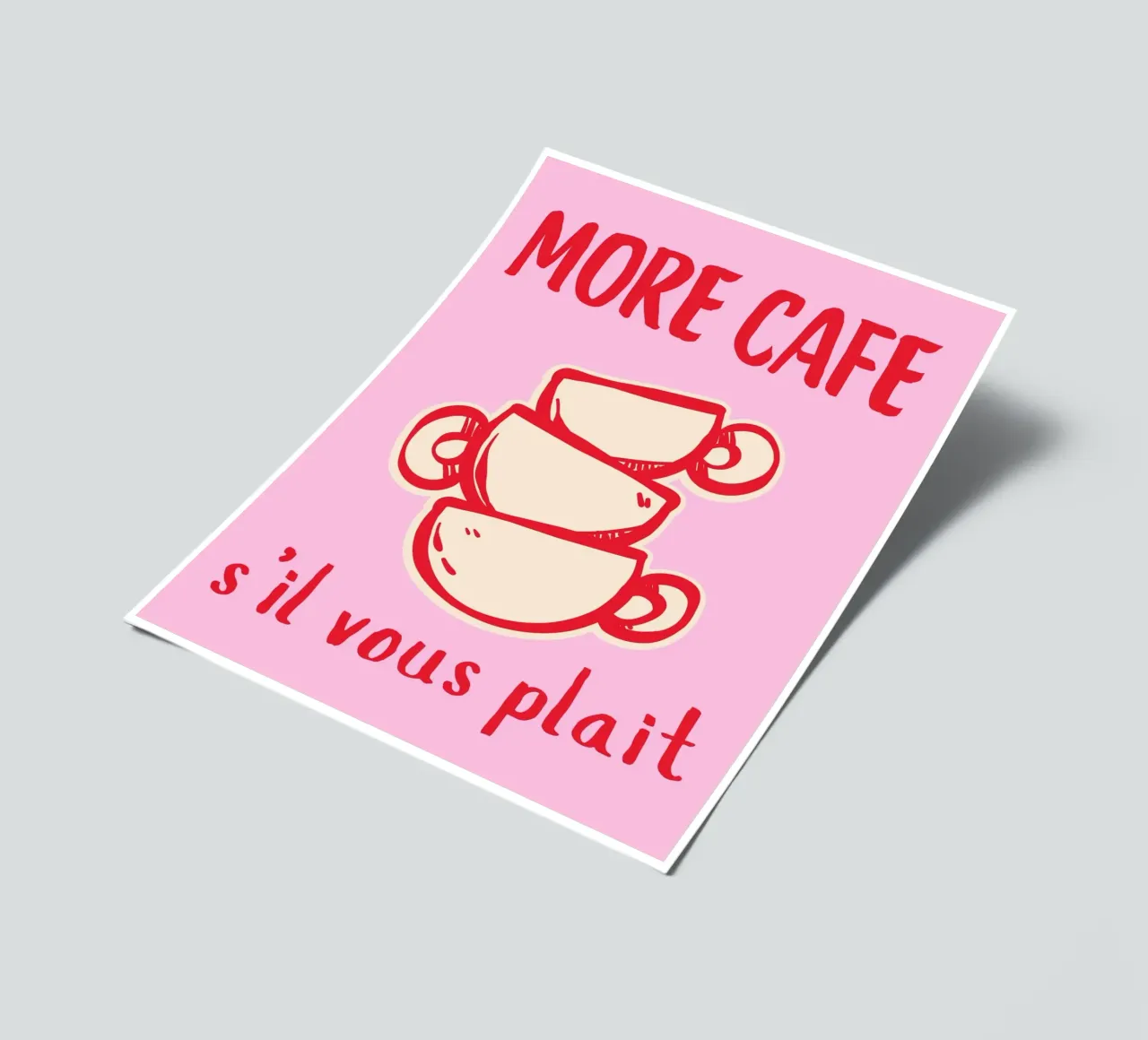 French Coffee Quote Print sticker sheet by pdigitalprints