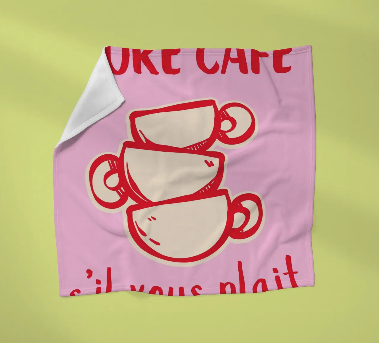 Stampa di citazioni sul caffè francese coperta in pile da pdigitalprints