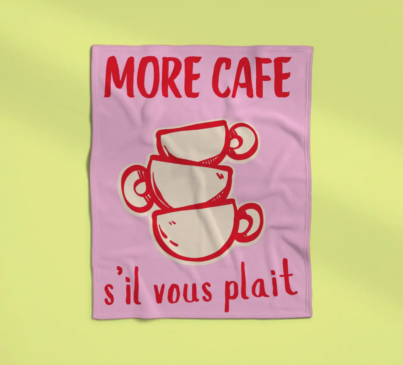 Stampa di citazioni sul caffè francese coperta in pile da pdigitalprints