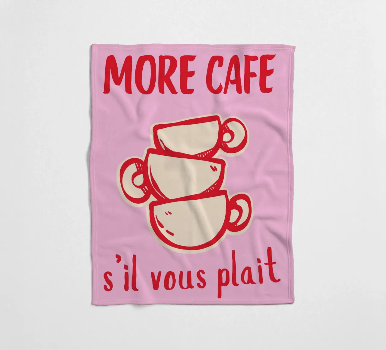 Stampa di citazioni sul caffè francese coperta in pile da pdigitalprints