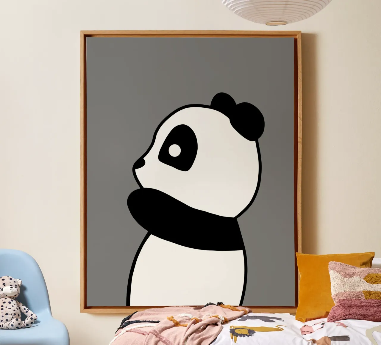 Animale della nursery - panda tela con Cornice a cassetta da Little Dean