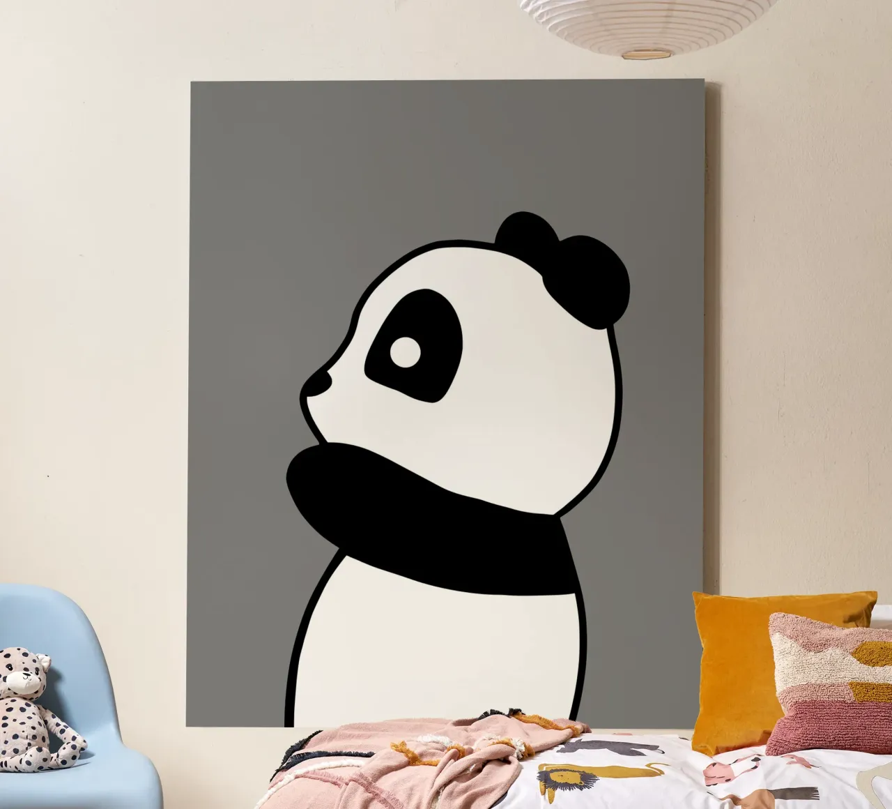 Animale della nursery - panda tela con Cornice a cassetta da Little Dean