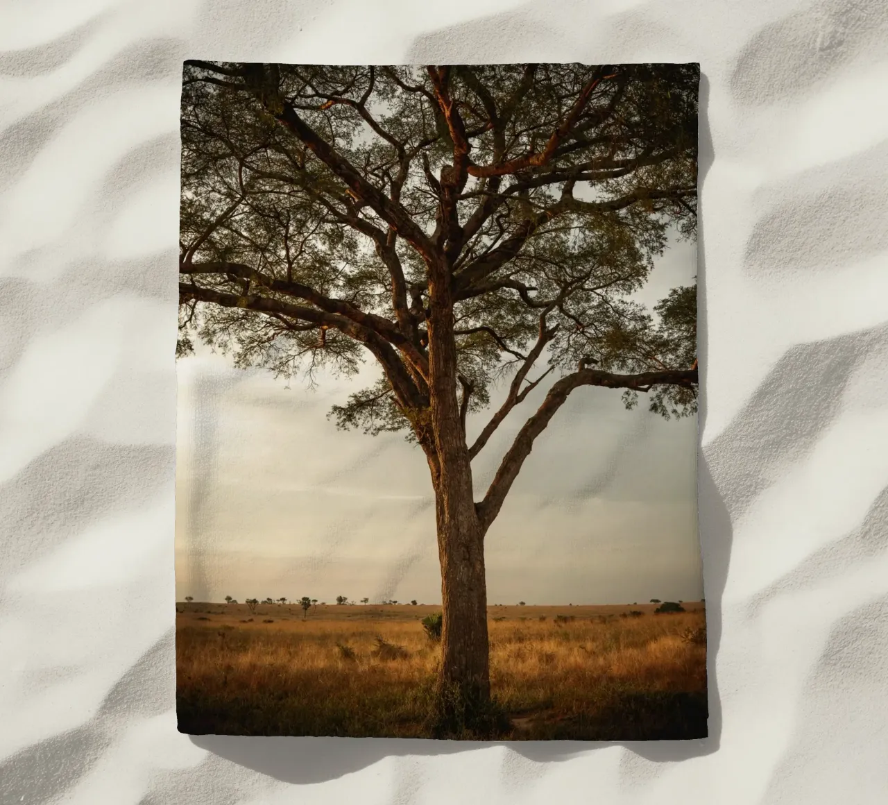 African sunset Strandtuch von photolovers