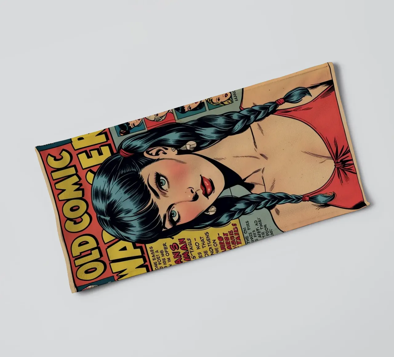 Ancienne bande dessinée serviette de bain de Martin studio
