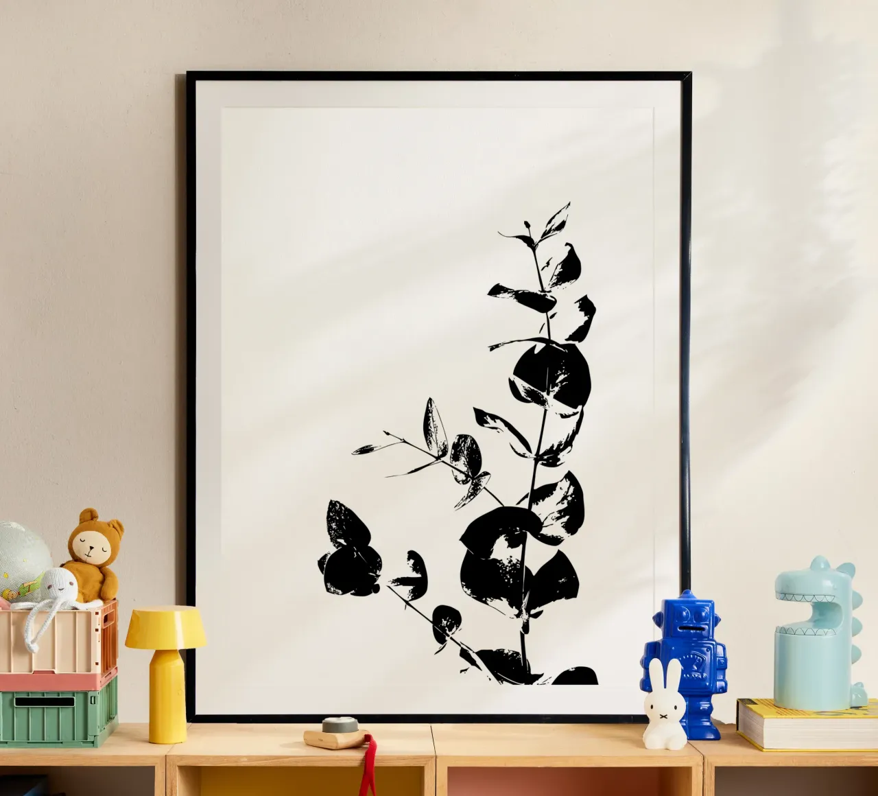 Fragmented Foliage poster with plastic frame by Silhouetica