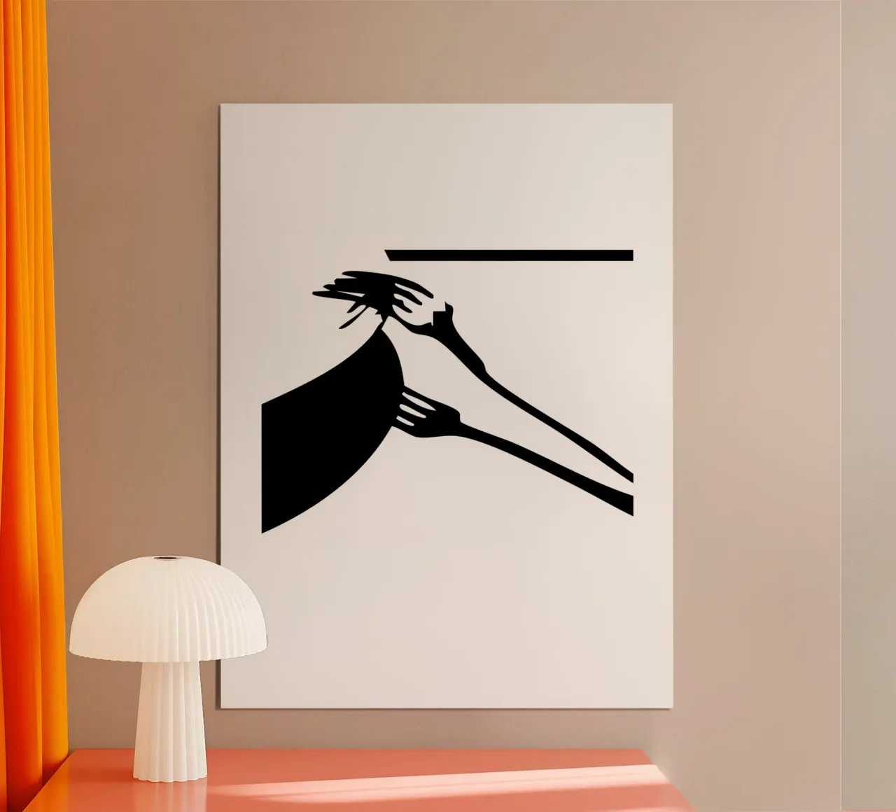 The Pause Between Courses poster van Silhouetica