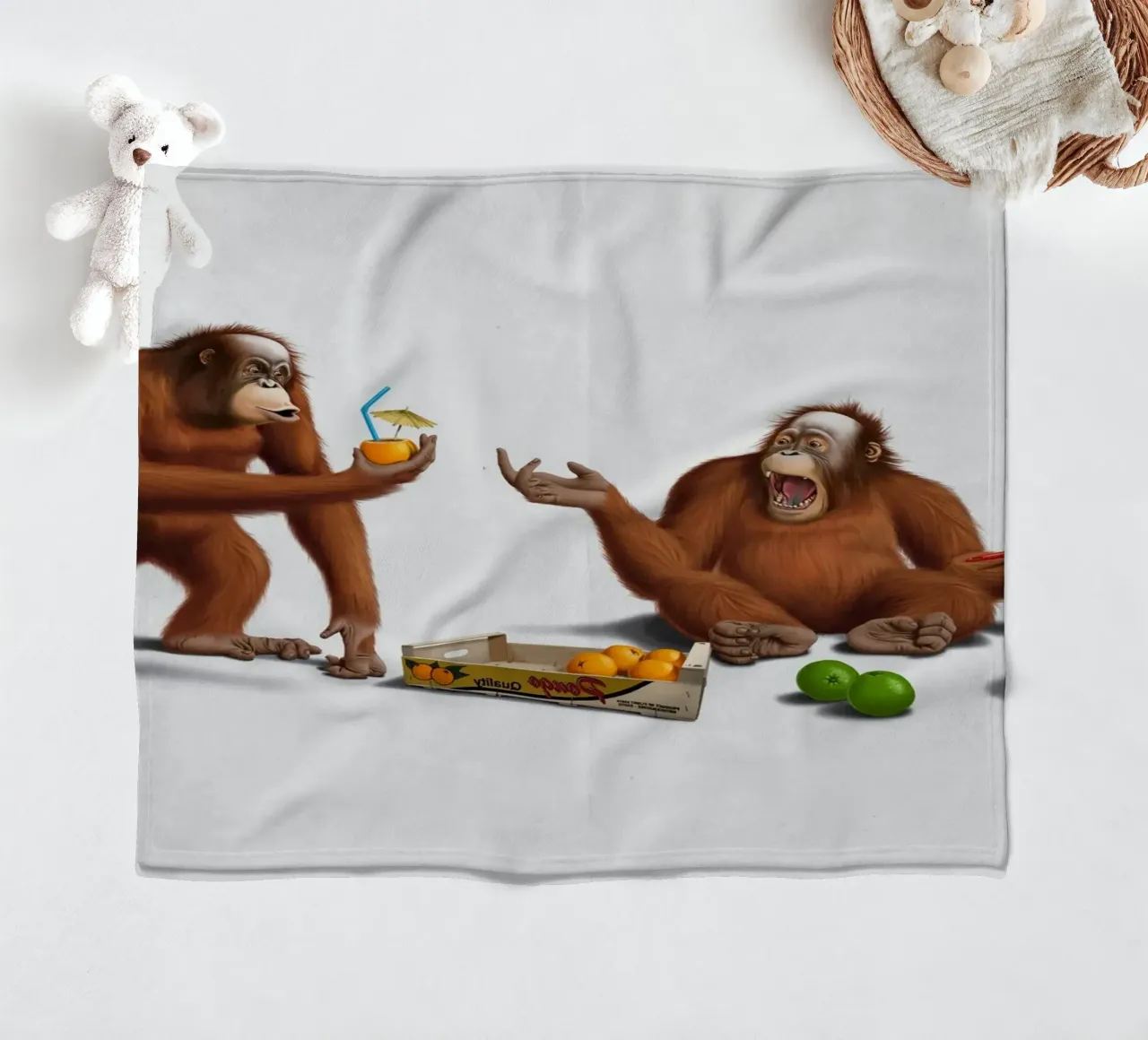 Orange Man (Wordless) coperta in pile da Rob Art | Illustration