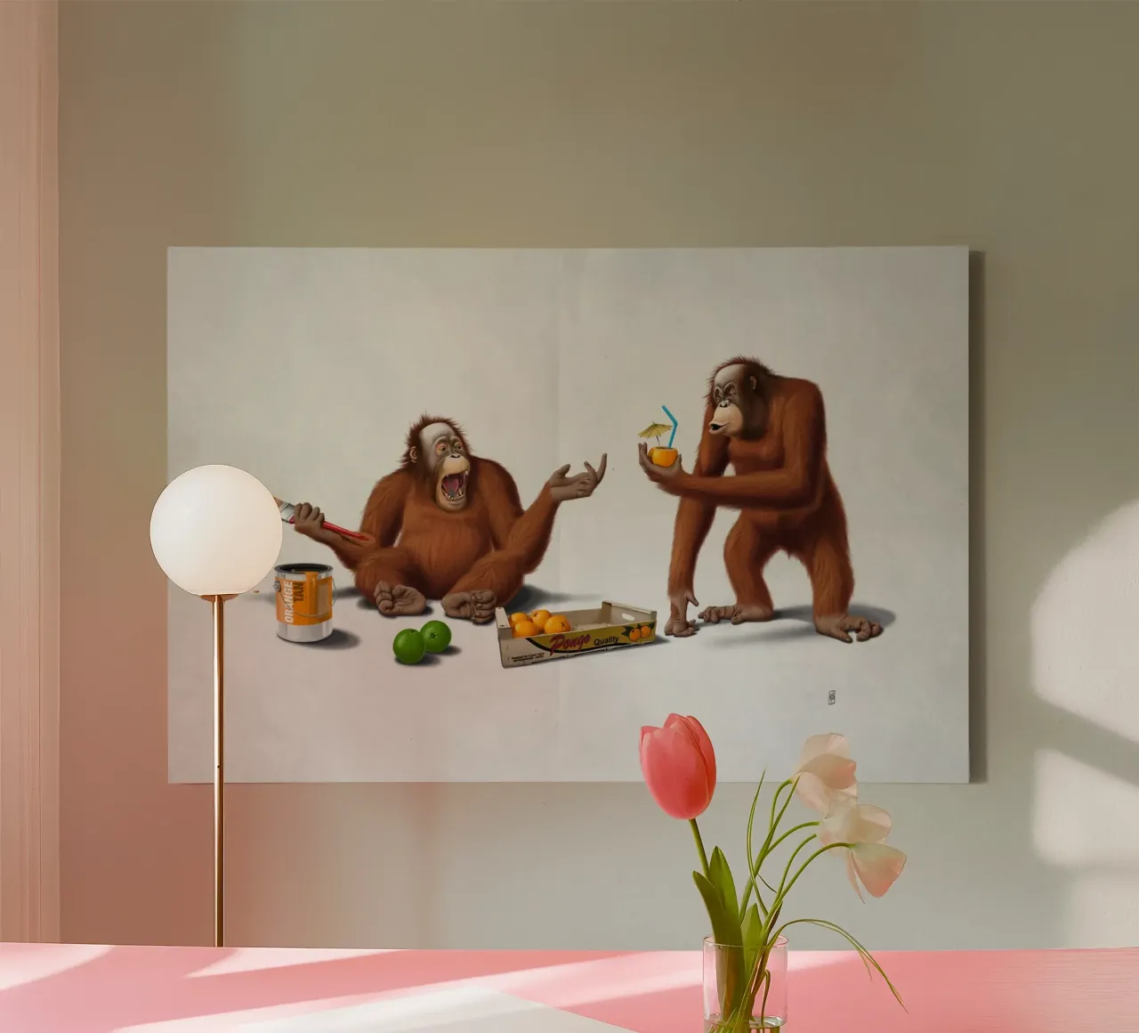 Orange Man (Wordless) tela con Cornice a cassetta da Rob Art | Illustration