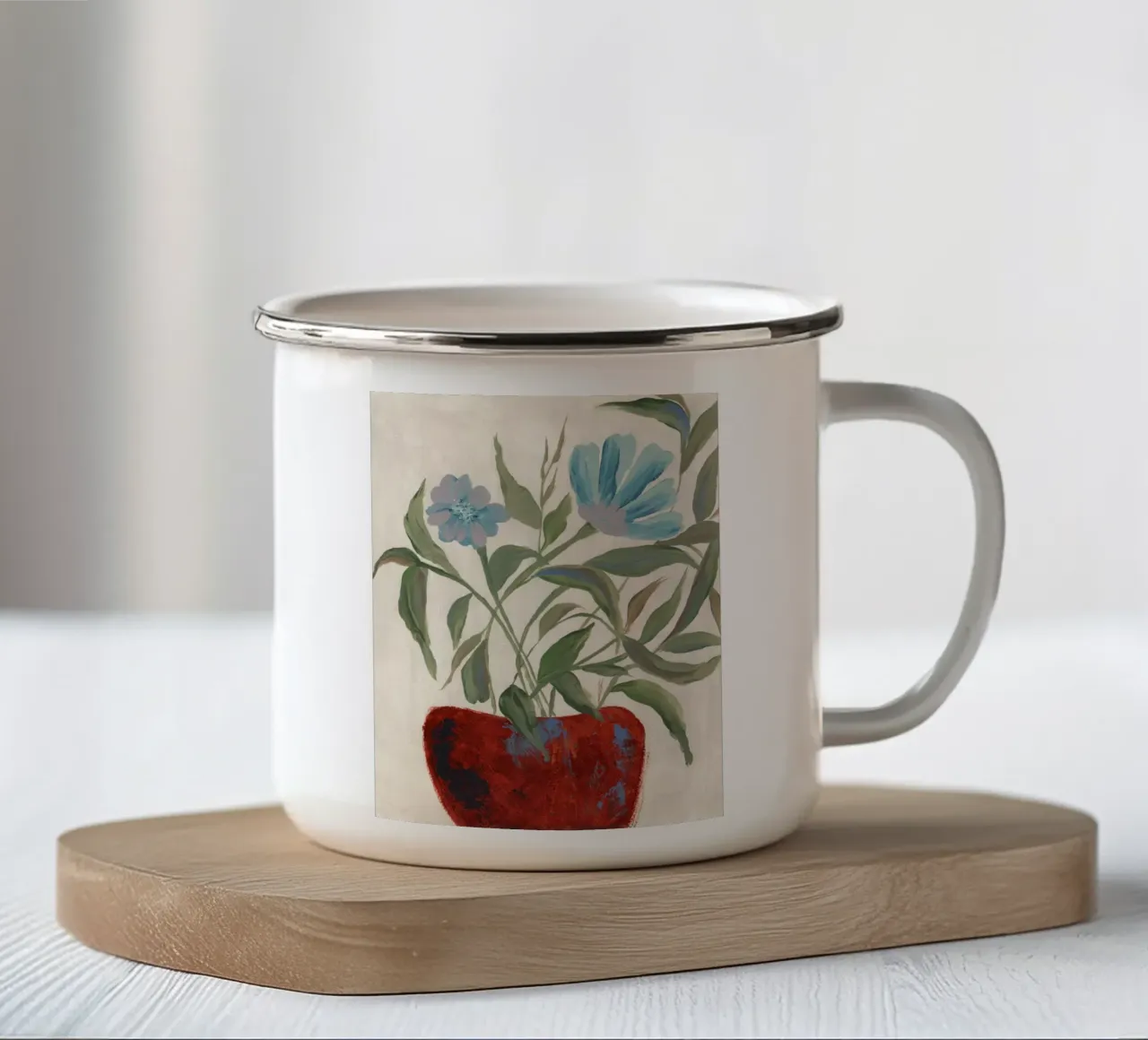 Fiori astratti e pittorici tazza in smalto da Nikitajariwala