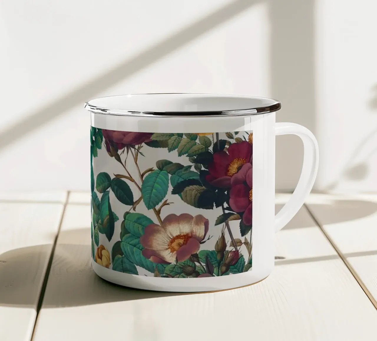 Pastel Color Floral Pattern tazza in smalto da burcukorkmazyurek
