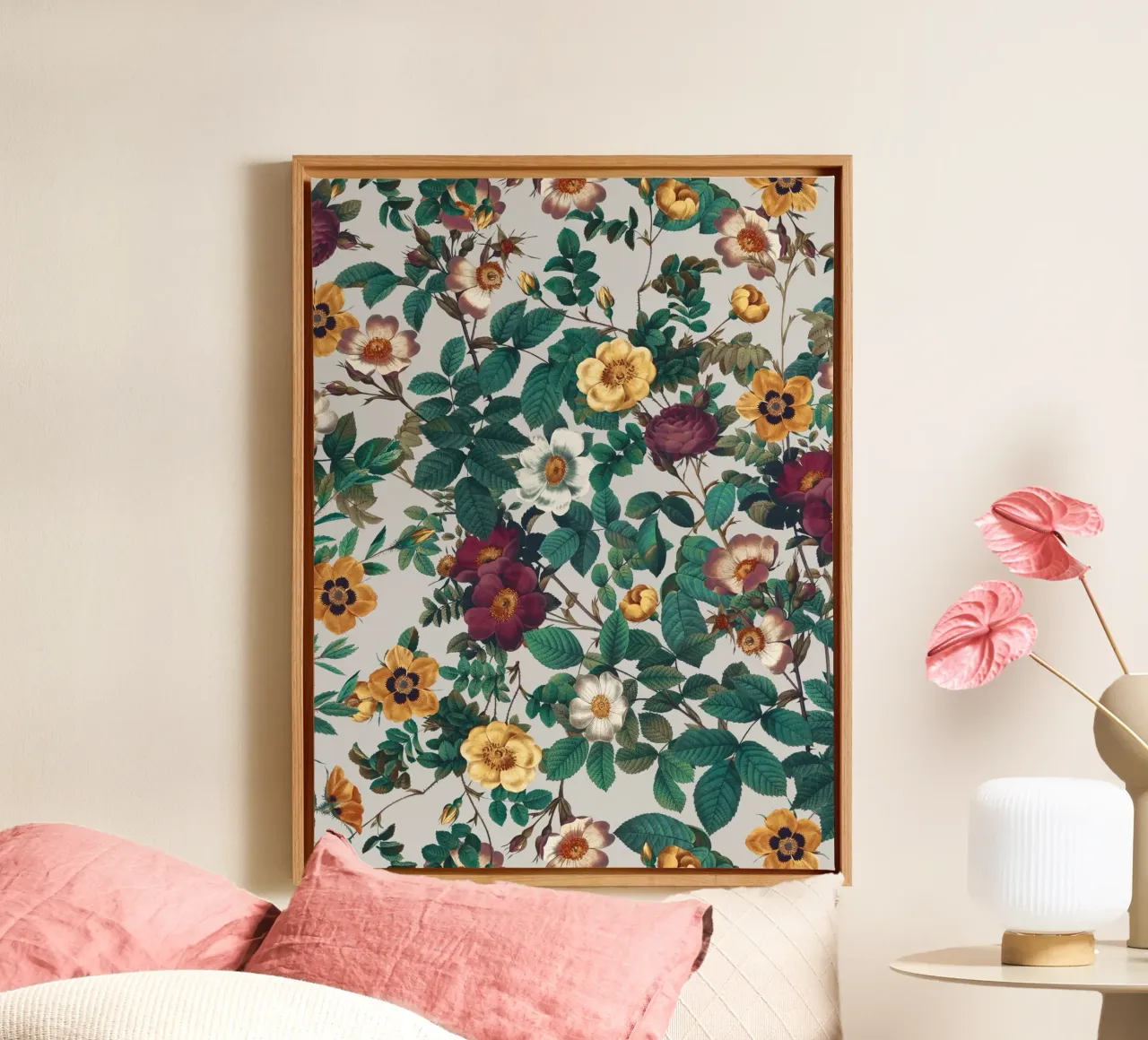 Pastel Color Floral Pattern canvas by burcukorkmazyurek