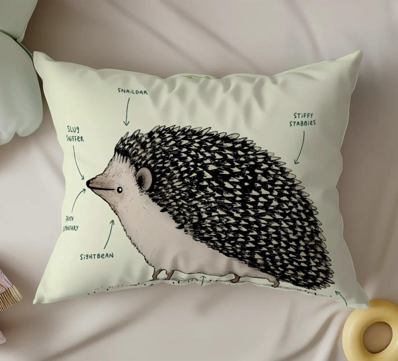 Anatomy Of A Hedgehog cuscino da Sophie Corrigan