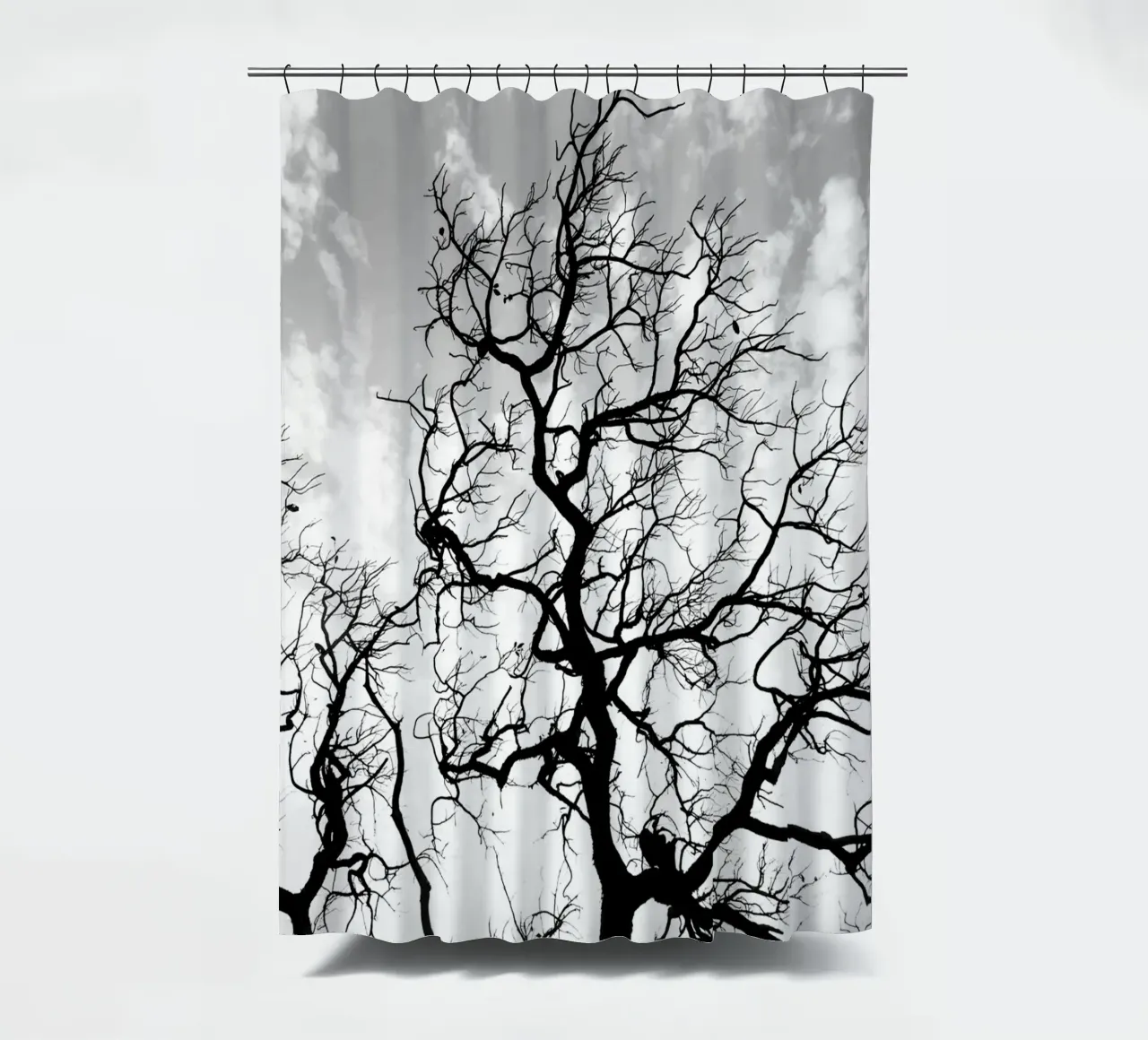 Black and white African tree tenda da doccia da photolovers