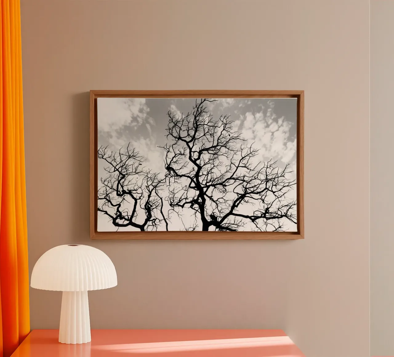 Black and white African tree tela con Cornice a cassetta da photolovers