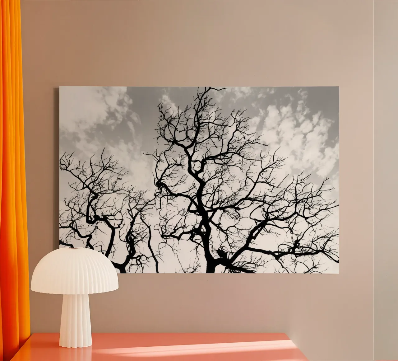 Black and white African tree tela con Cornice a cassetta da photolovers