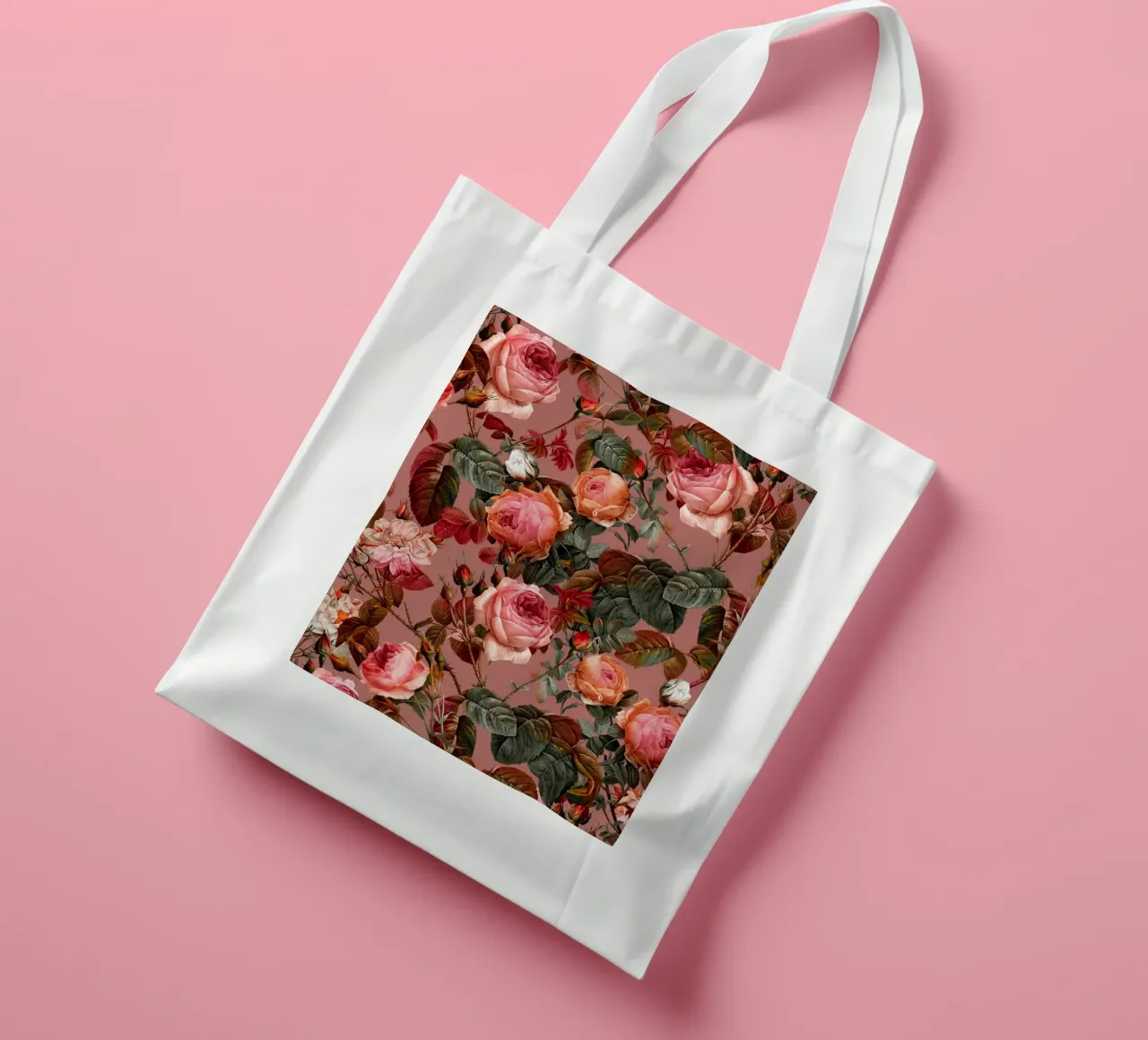 Pastel Floral Pattern- borsa in juta da burcukorkmazyurek