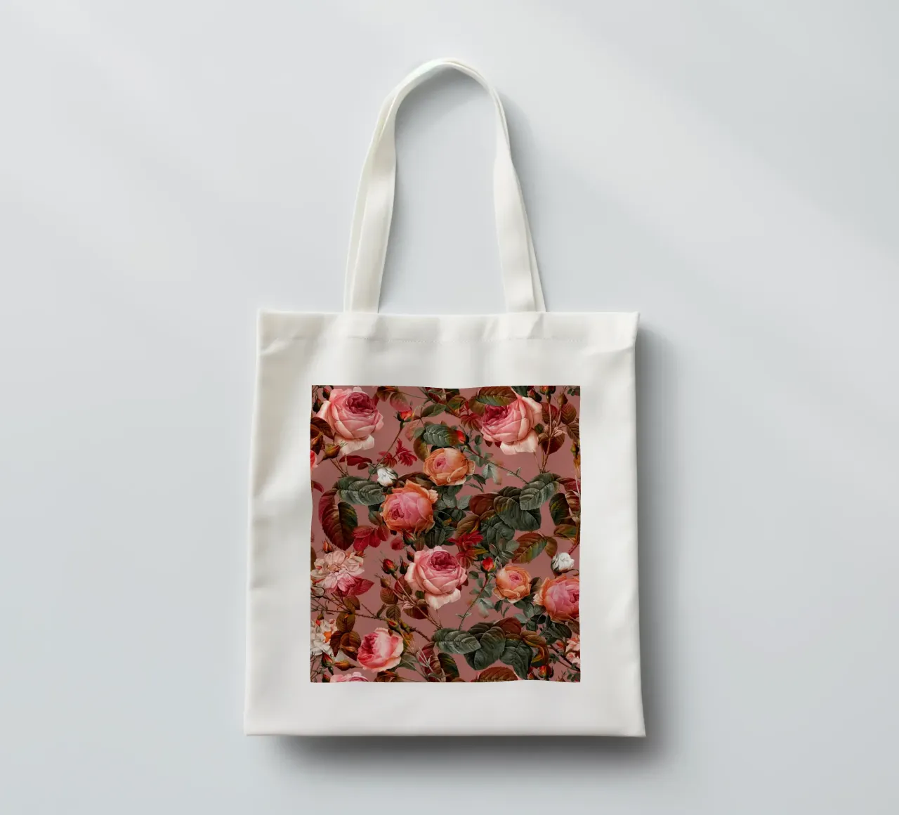 Pastel Floral Pattern- borsa in juta da burcukorkmazyurek