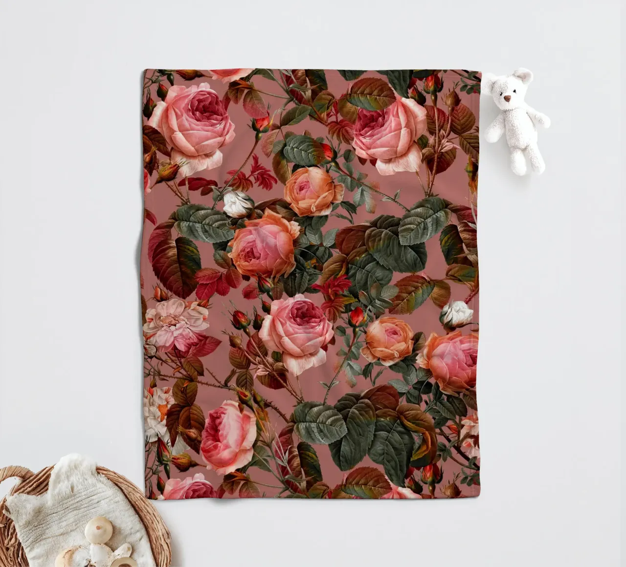 Pastel Floral Pattern- coperta in pile da burcukorkmazyurek