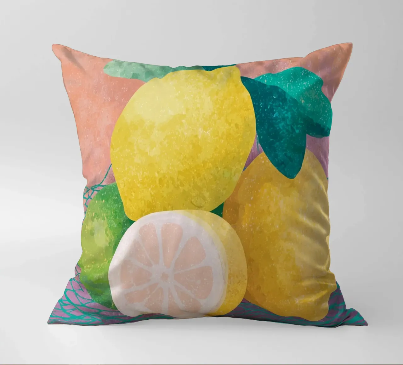 Accenti di limone con rete cuscino da Carinaprint