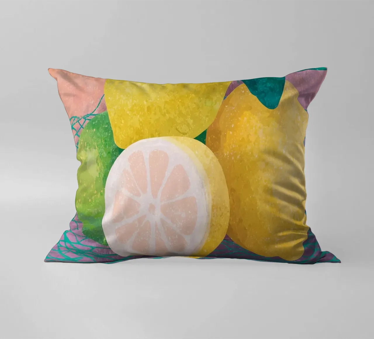 Accenti di limone con rete cuscino da Carinaprint