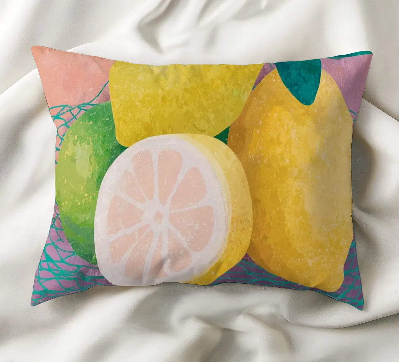 Accenti di limone con rete cuscino da Carinaprint