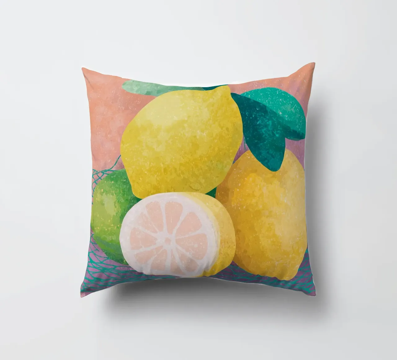 Accenti di limone con rete cuscino da Carinaprint