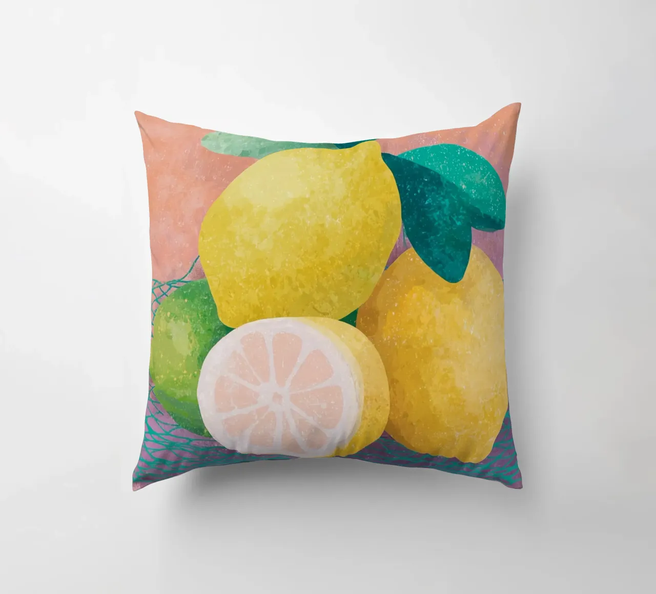 Accenti di limone con rete cuscino da Carinaprint
