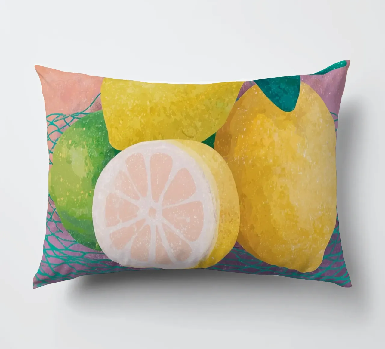 Accenti di limone con rete cuscino da Carinaprint