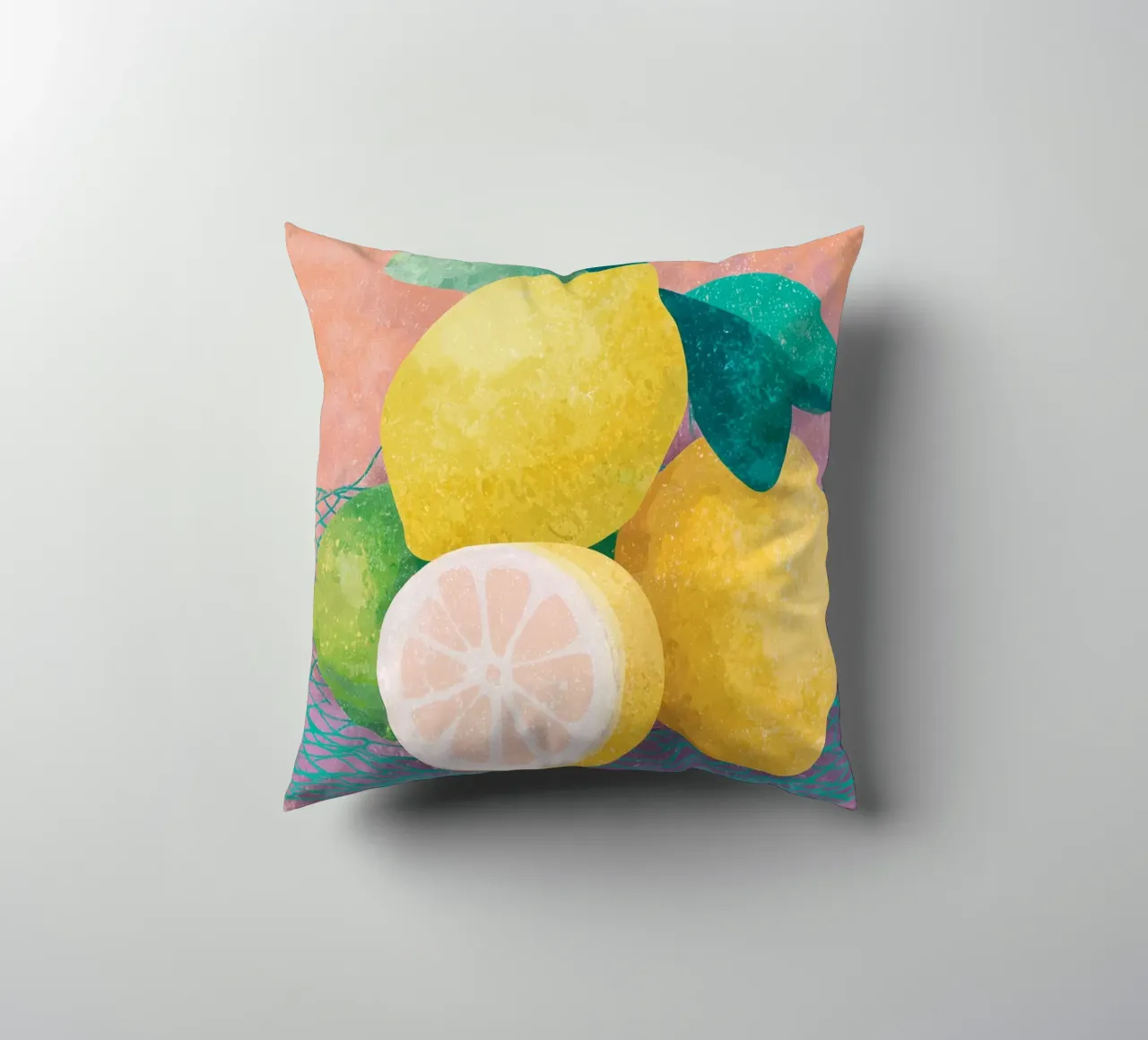 Accenti di limone con rete cuscino da Carinaprint