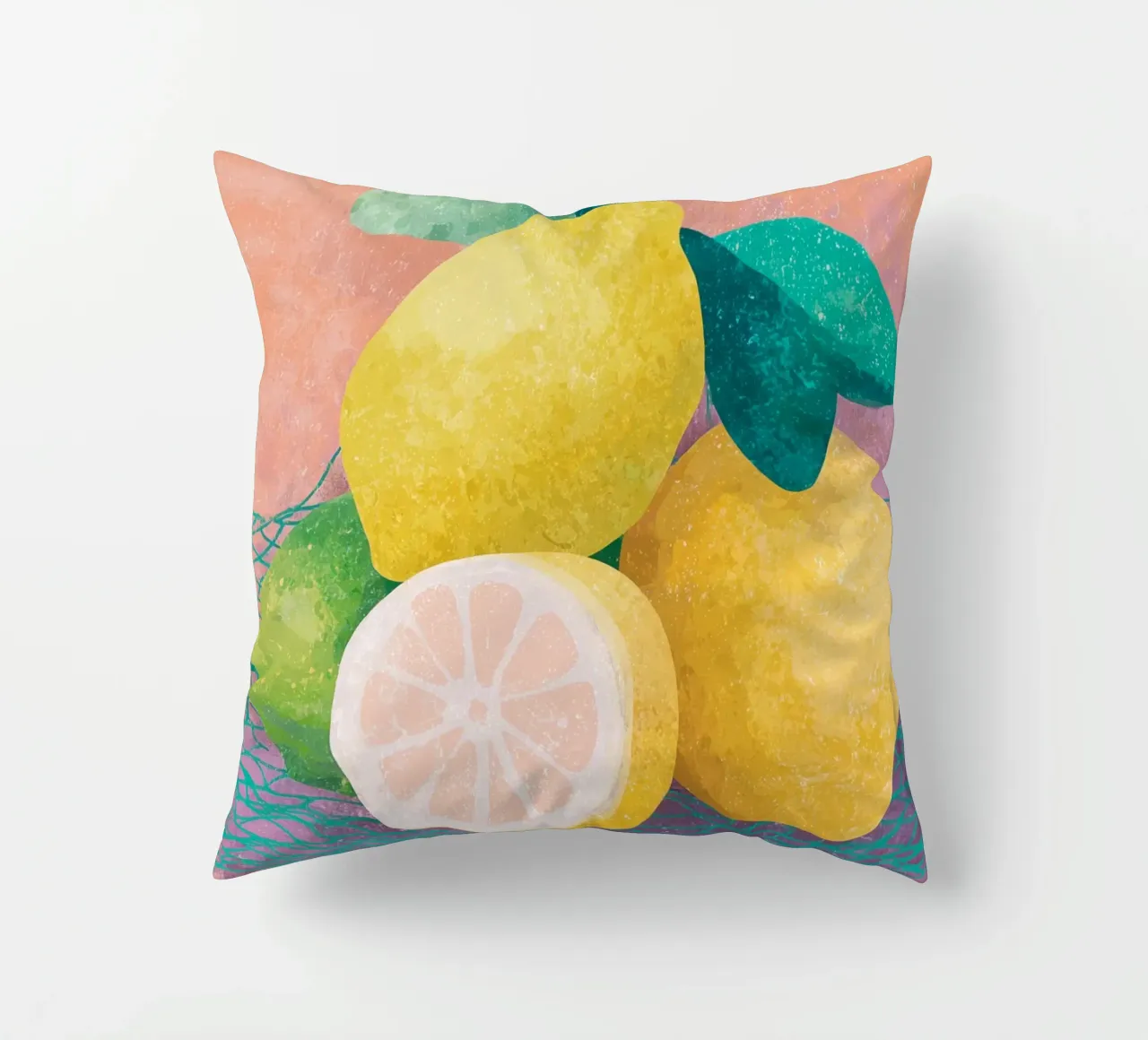 Accenti di limone con rete cuscino da Carinaprint