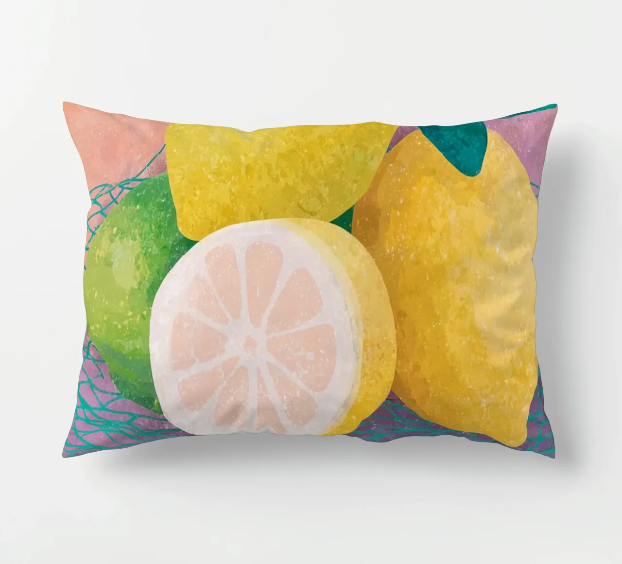 Accenti di limone con rete cuscino da Carinaprint